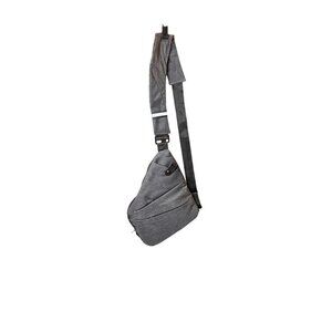 Grey Anti Theft Sling Chest Bag With Adjustable Strap & Multiple Zipper Pockets